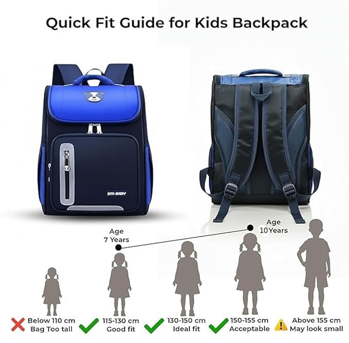 Junior School Backpack for Kids | Spacious Lightweight Bag with Adjustable Shoulder Straps