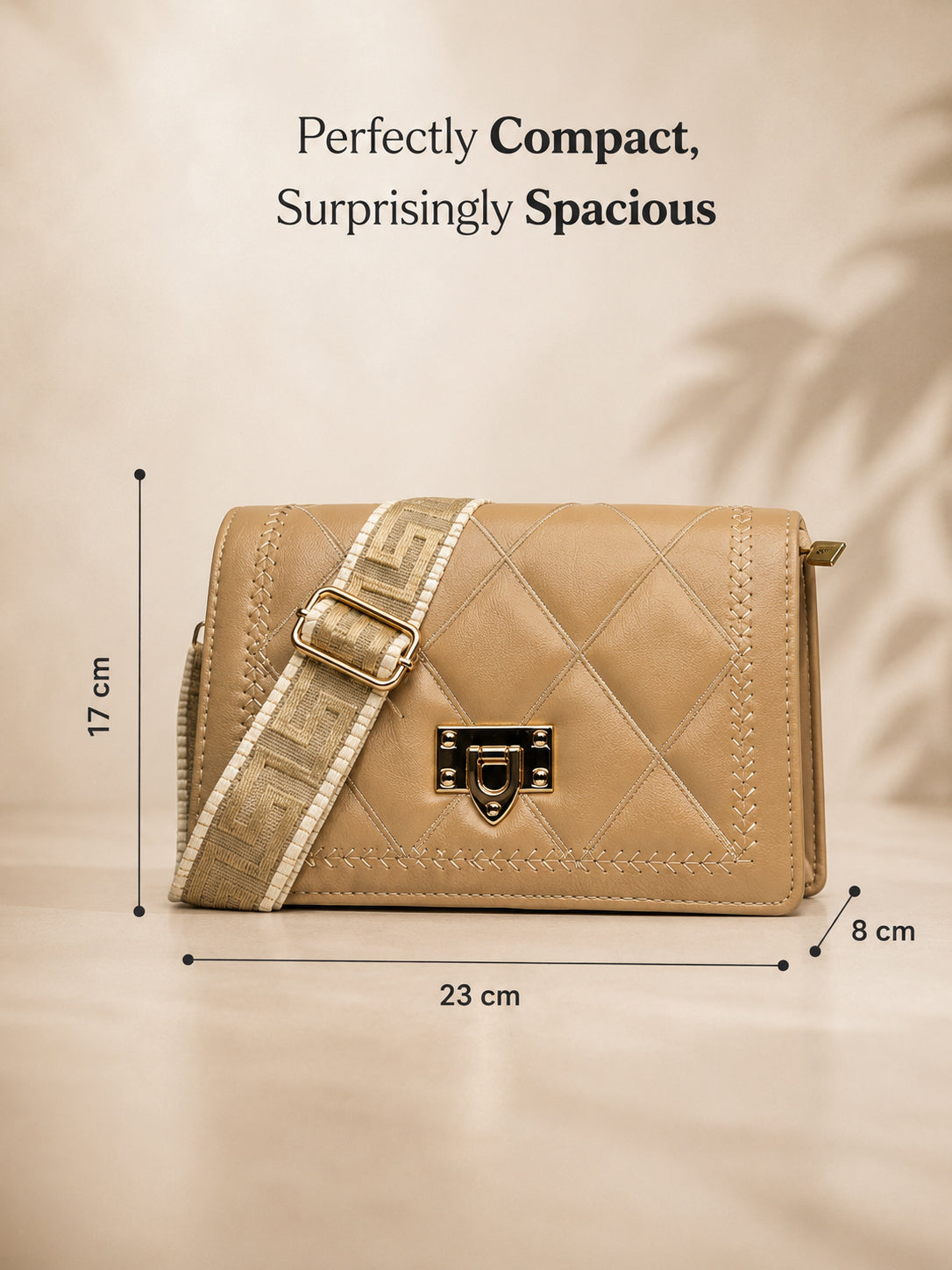 Designer Quilted Sling Bag for Women | Elegant Side Purse with Chain Strap