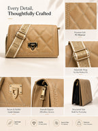 Designer Quilted Sling Bag for Women | Elegant Side Purse with Chain Strap