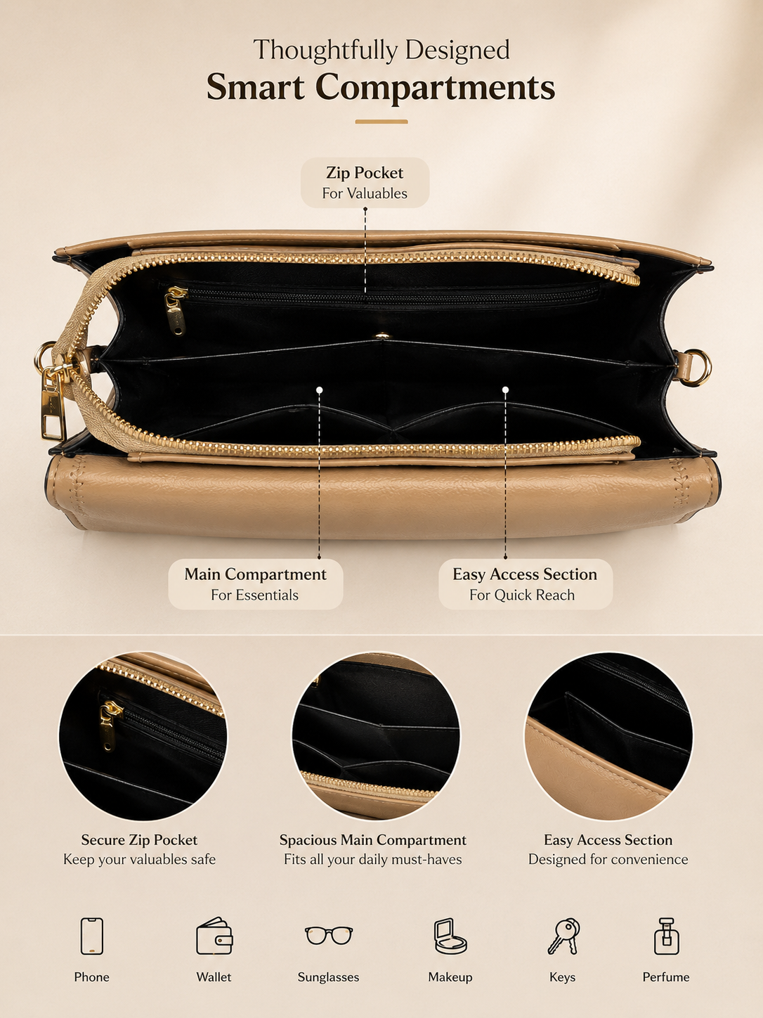 Designer Quilted Sling Bag for Women | Elegant Side Purse with Chain Strap