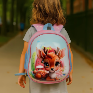 SAGEWARE School Bag for Boys Kids & Girls Backpack for School | Waterproof, Lightweight, Spacious with Multiple Pockets & Durable Zippers for Daily Use (Age of 3-6 years) bambi