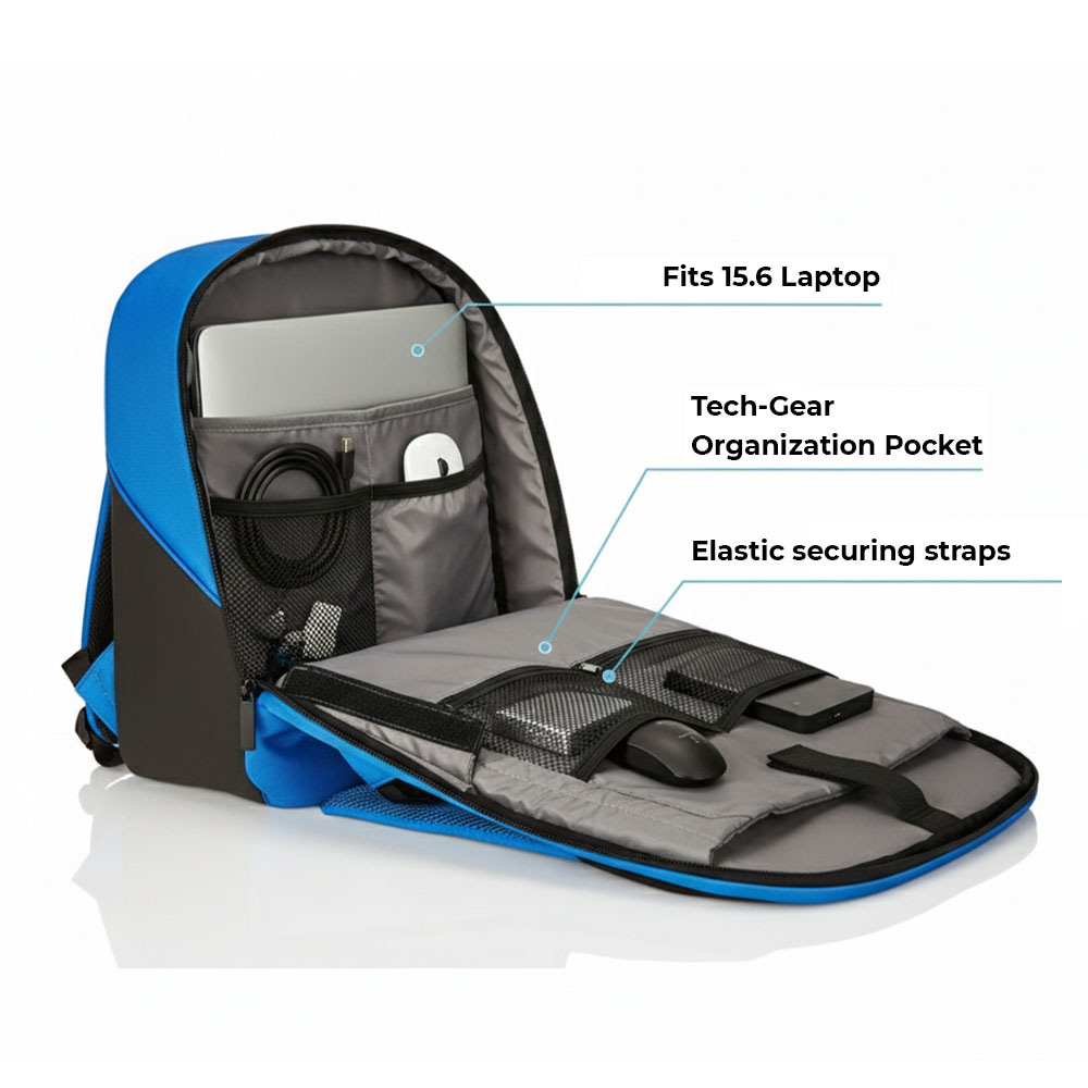 SAGEWARE Unisex LED Backpack – Custom Pixel Display Bag (Blue) - Image 9