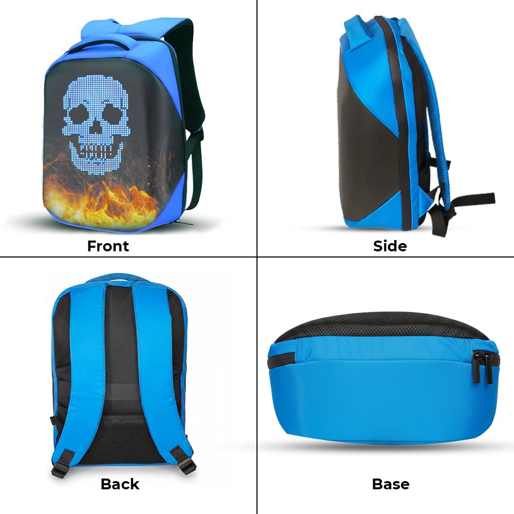 SAGEWARE Unisex LED Backpack – Custom Pixel Display Bag (Blue) - Image 5