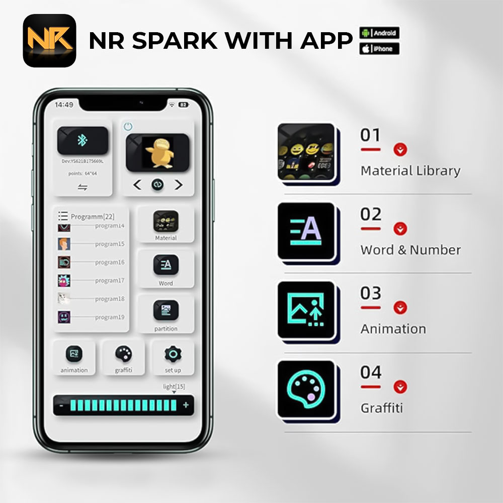 SAGEWARE Unisex LED Backpack – Custom Pixel Display Bag (Blue) - Image 3