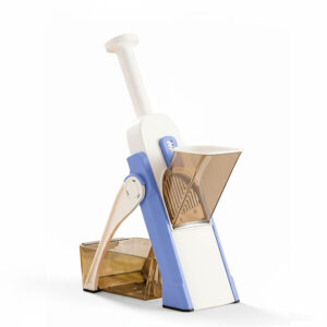 Sageware Blue Push-Down Chopper | Easy Manual Cutter for Daily Meals Vegetable & Fruit Chopper (1 Blade, 1 Trey)