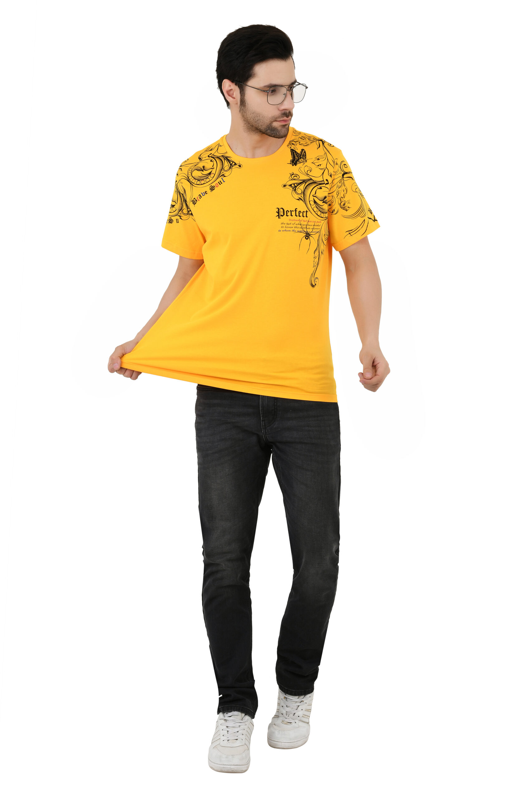 SAGEWARE Men Printed Round Neck Short Sleeve Cotton Blend T-Shirt - Image 5