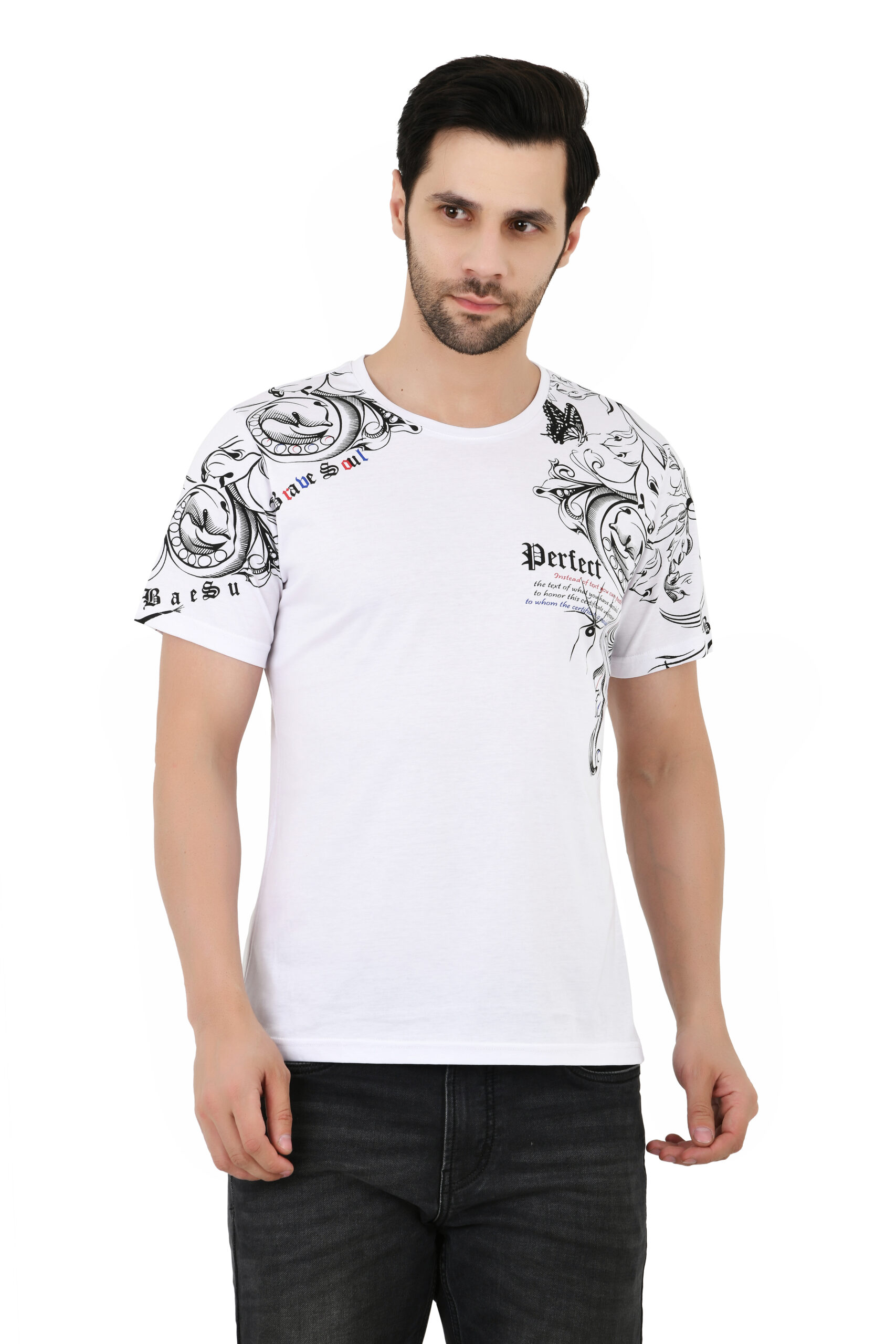 SAGEWARE Men Printed Round Neck Short Sleeve Cotton Blend T-Shirt - Image 9