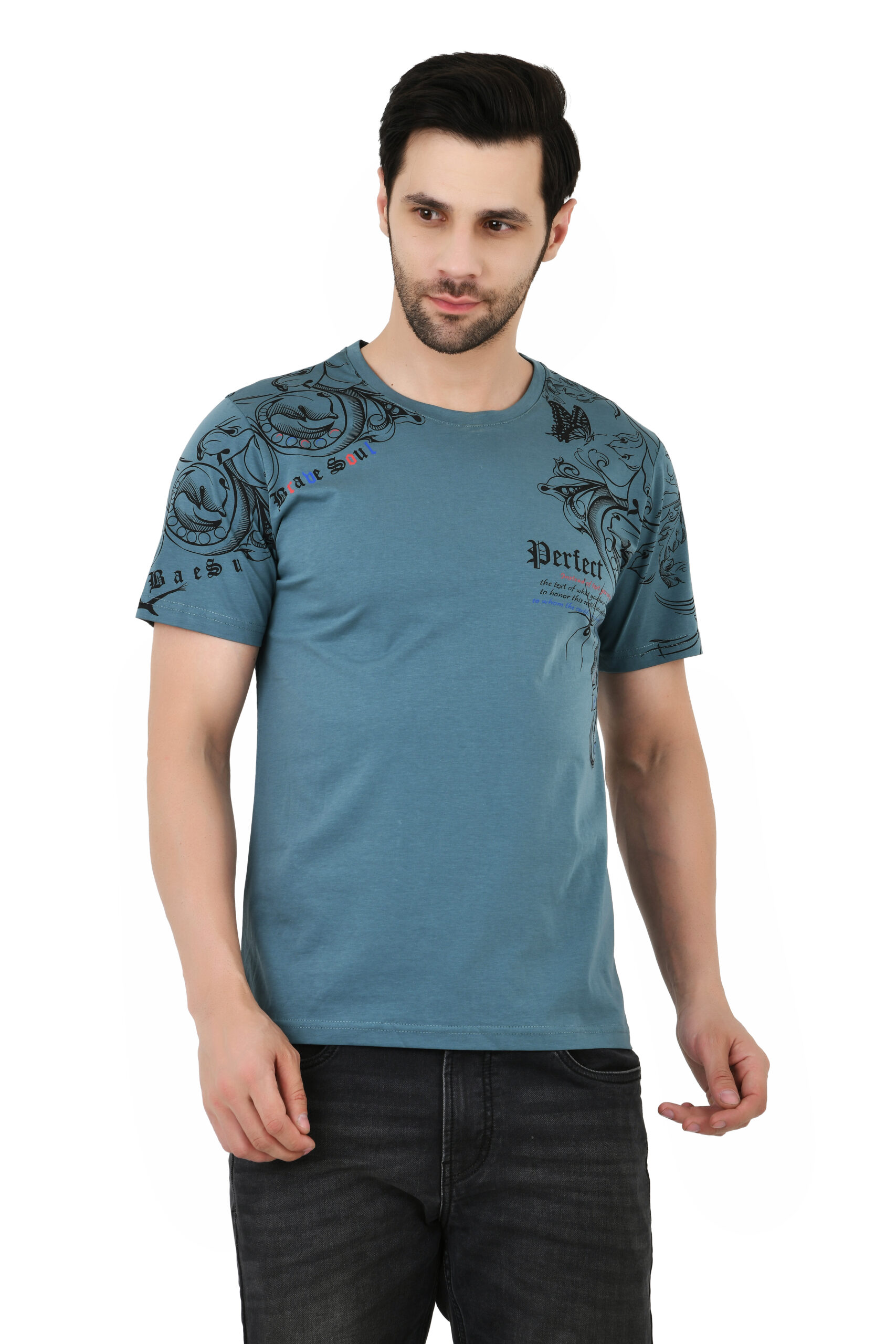 SAGEWARE Men Printed Round Neck Short Sleeve Cotton Blend T-Shirt - Image 21