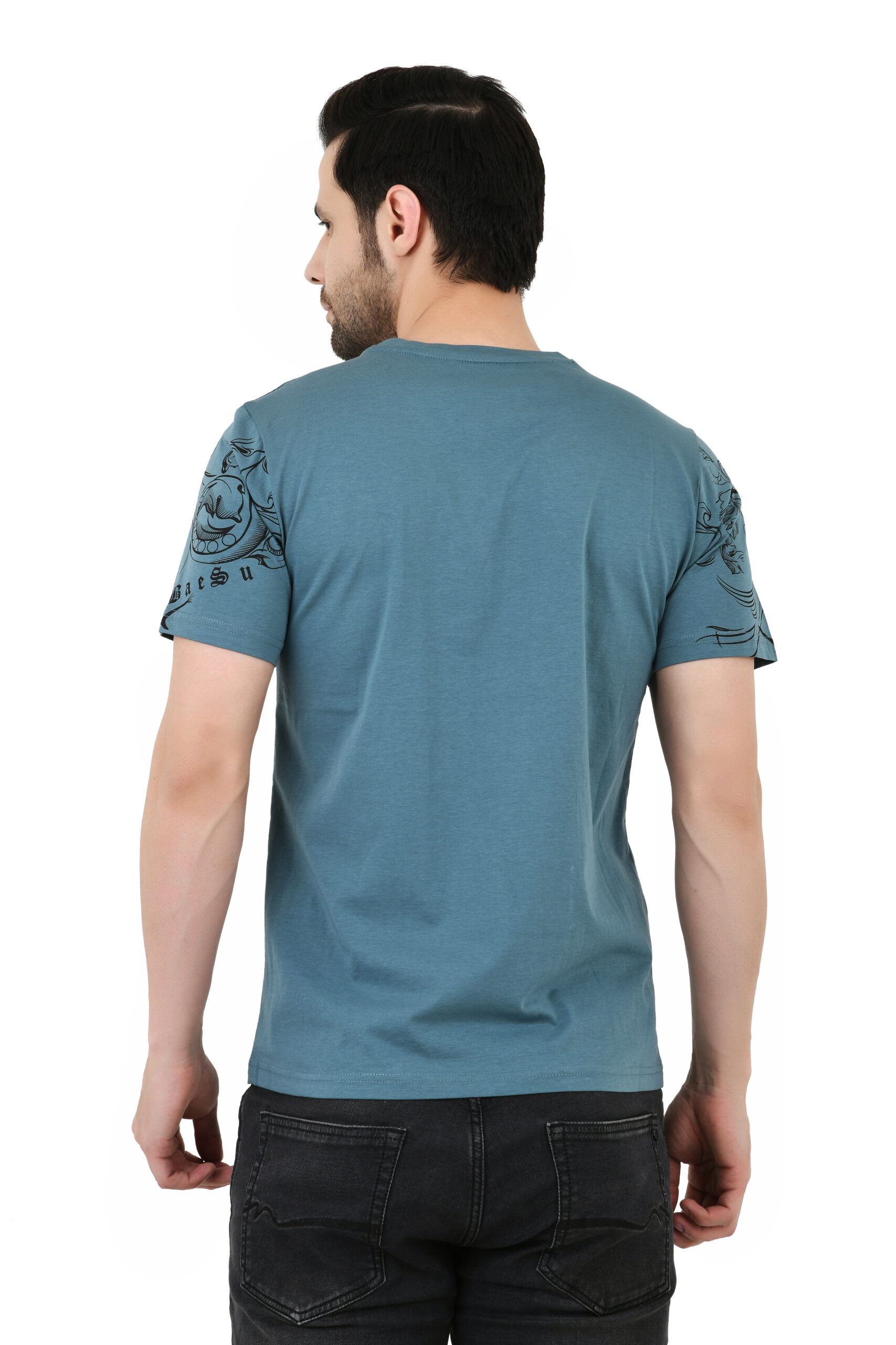 SAGEWARE Men Printed Round Neck Short Sleeve Cotton Blend T-Shirt - Image 23