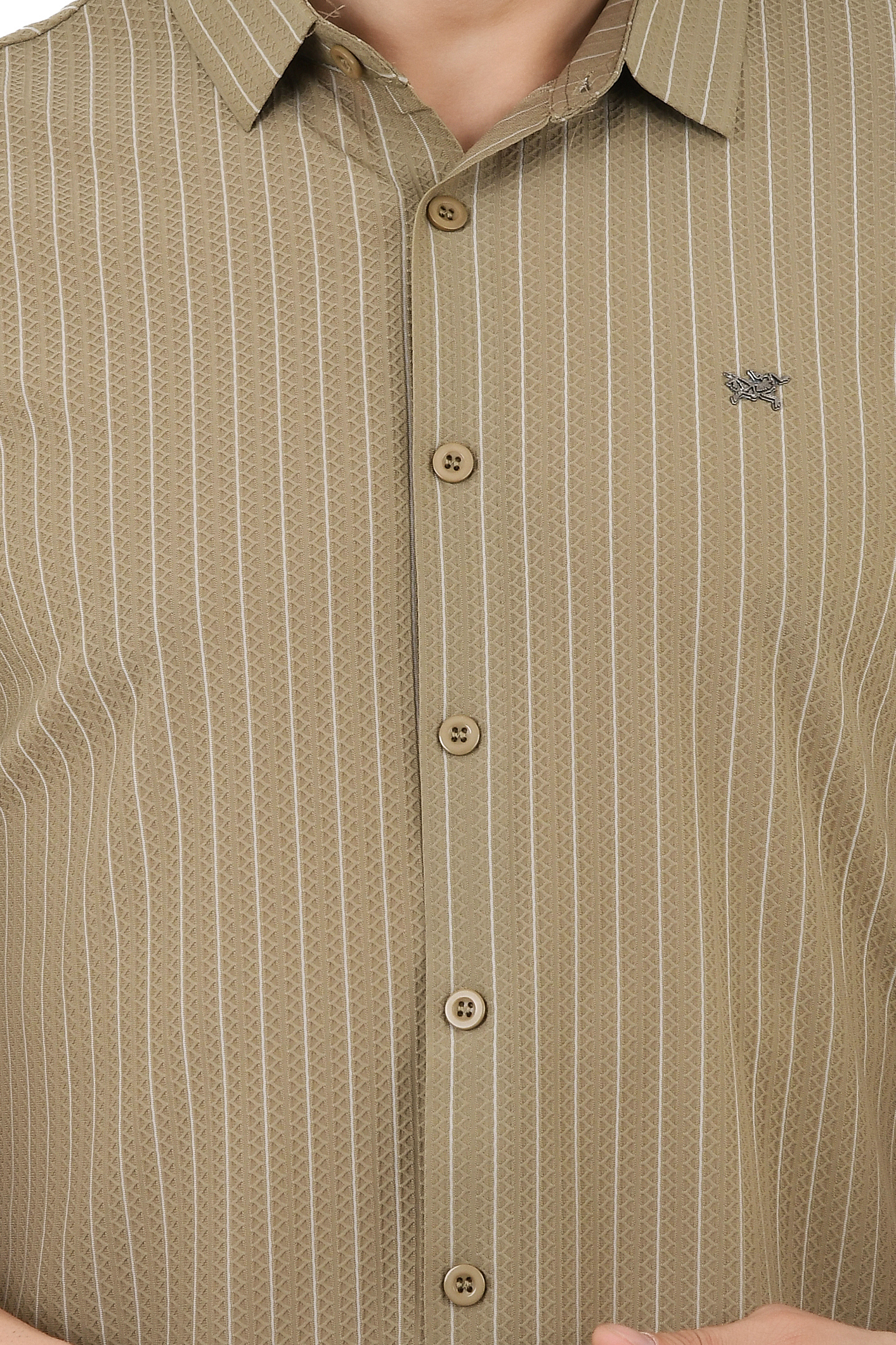 SAGEWARE Regular Fit Striped Button Down Collar Formal Shirt For Men - Image 4