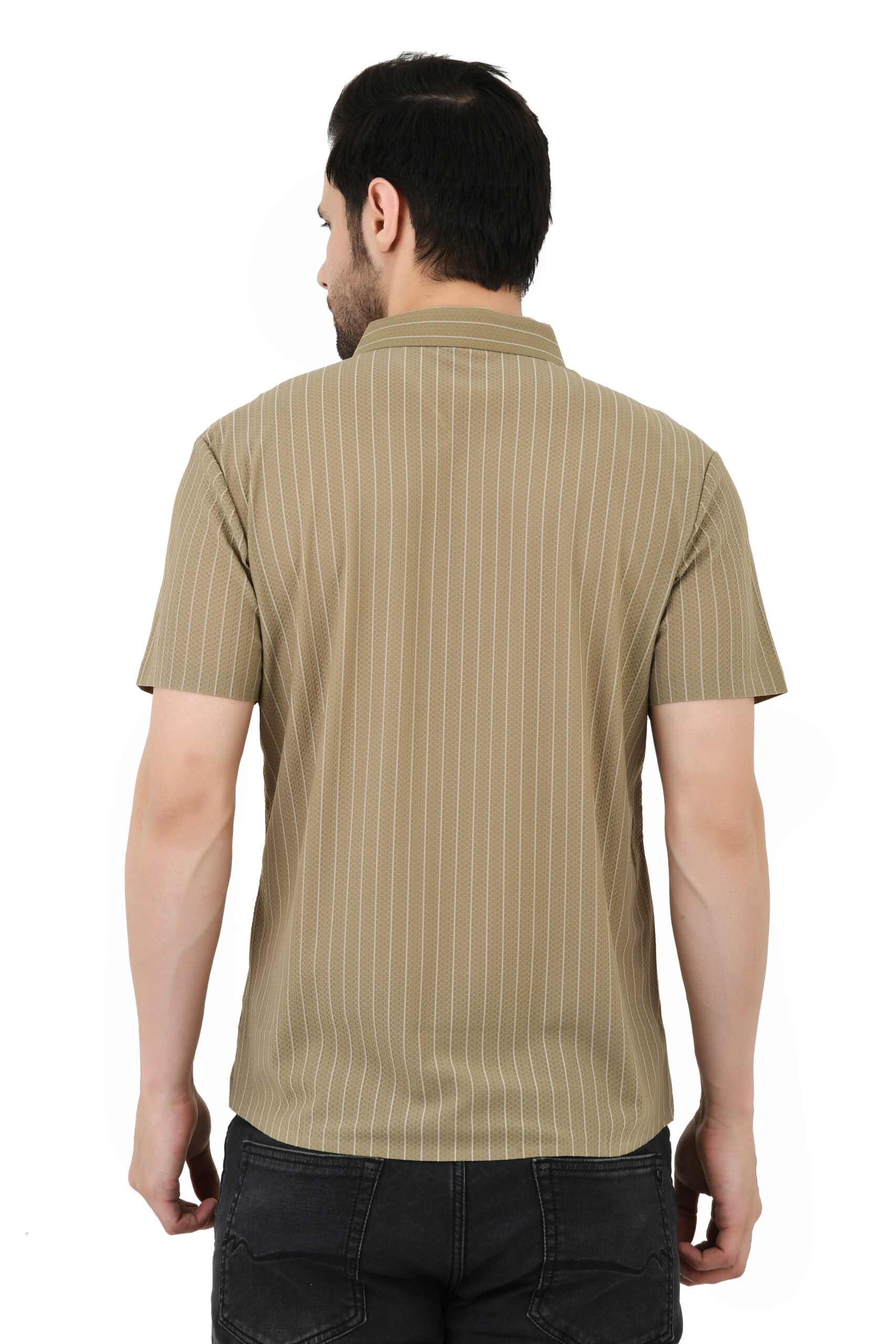 SAGEWARE Regular Fit Striped Button Down Collar Formal Shirt For Men - Image 6