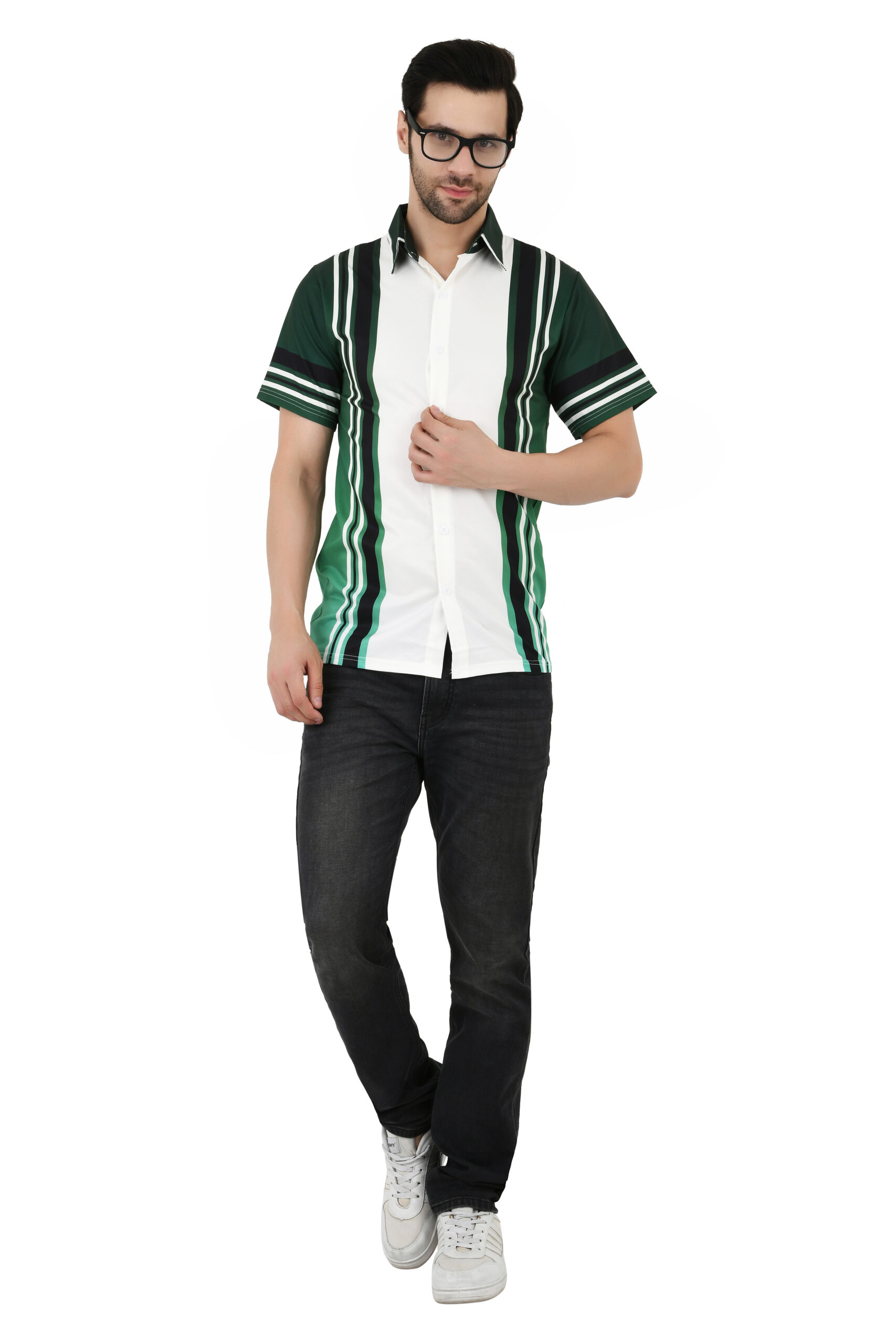 Men's Regular Fit Soft Cotton Blend Casual Shirt Spread Collar Half Sleeves Formal Shirt - Image 2