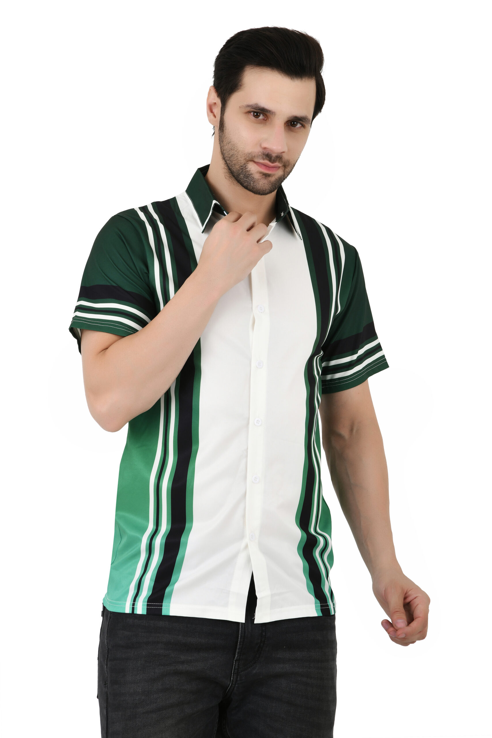 Men's Regular Fit Soft Cotton Blend Casual Shirt Spread Collar Half Sleeves Formal Shirt