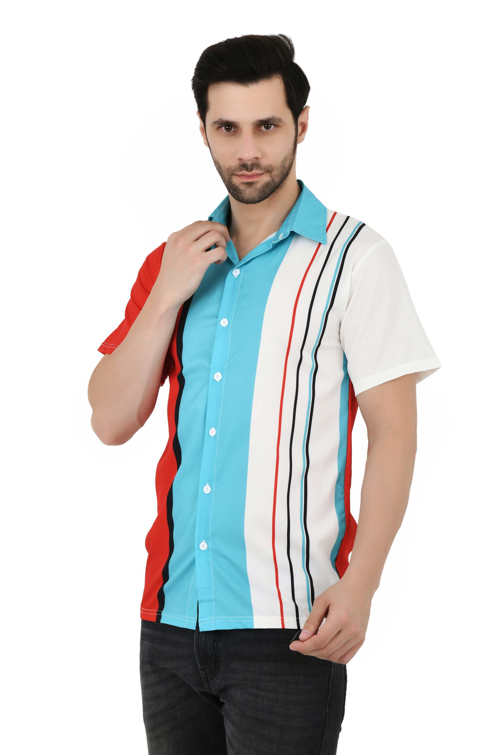 Stylish Regular Fit Short Sleeve Shirt for Men's Daily Use - Image 2