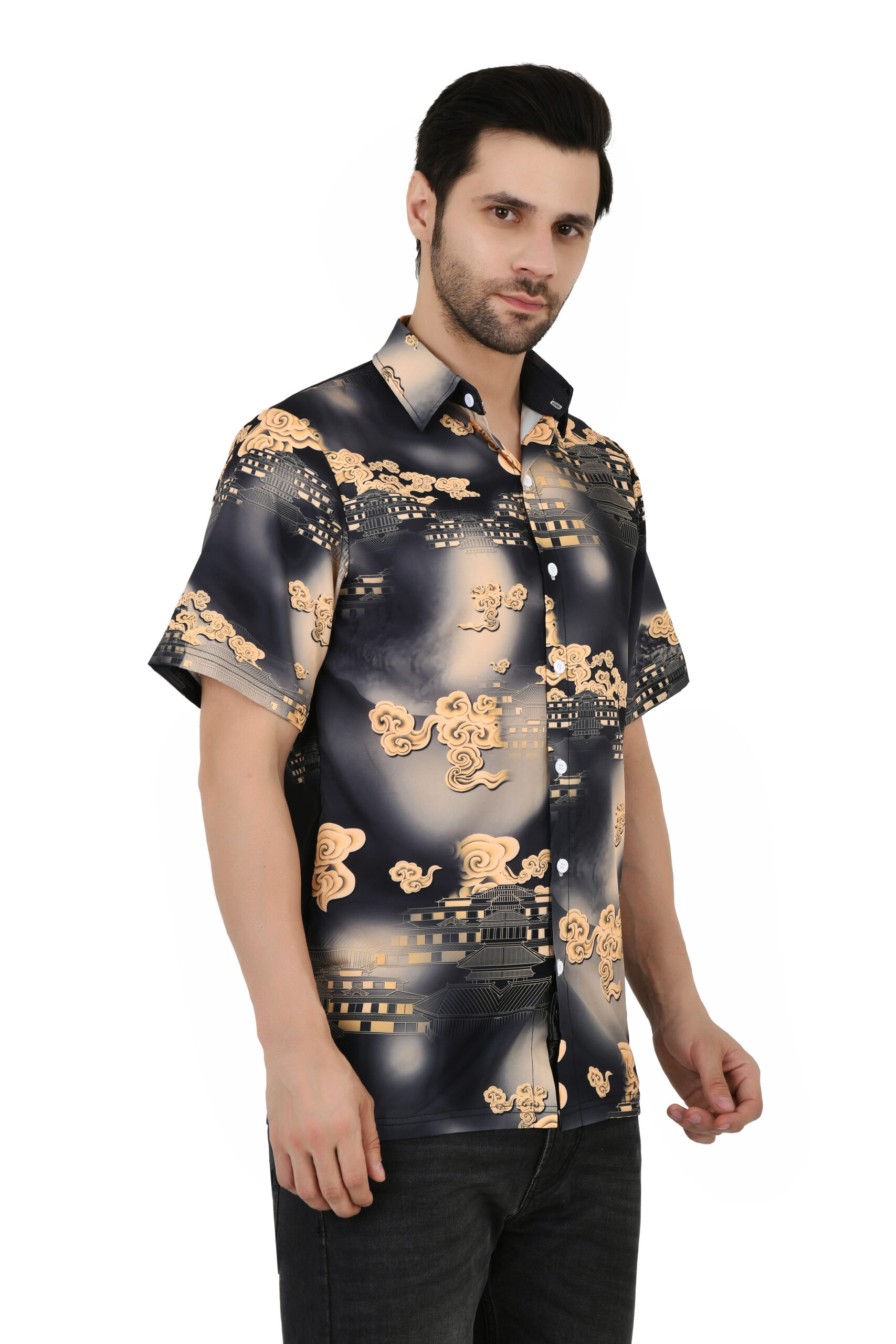 Casual Shirt for Men || Men Poly Cotton Stylish Shirt || Men Printed Shirt || Men Shirt Half Sleeve - Prime - Image 3