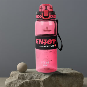 Sageware Enjoy Leak Proof Water Bottle with Carry Strap for Travel School Office and Daily Use (Pink 750ml)