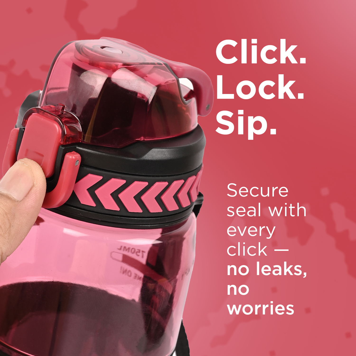 Sageware Enjoy Leak Proof Water Bottle with Carry Strap for Travel School Office and Daily Use (Pink 750ml) - Image 2